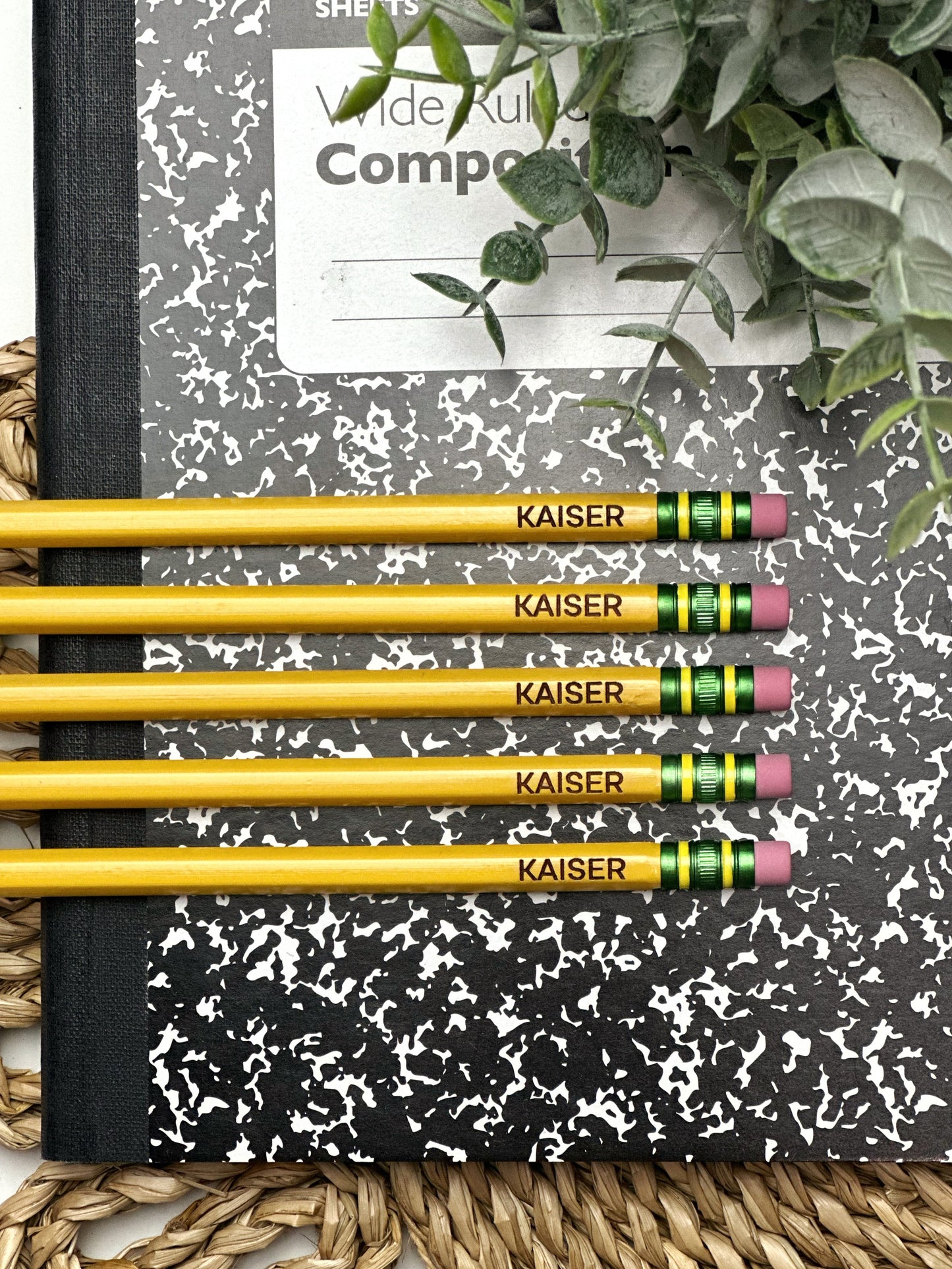 Personalized YELLOW Pencil Set