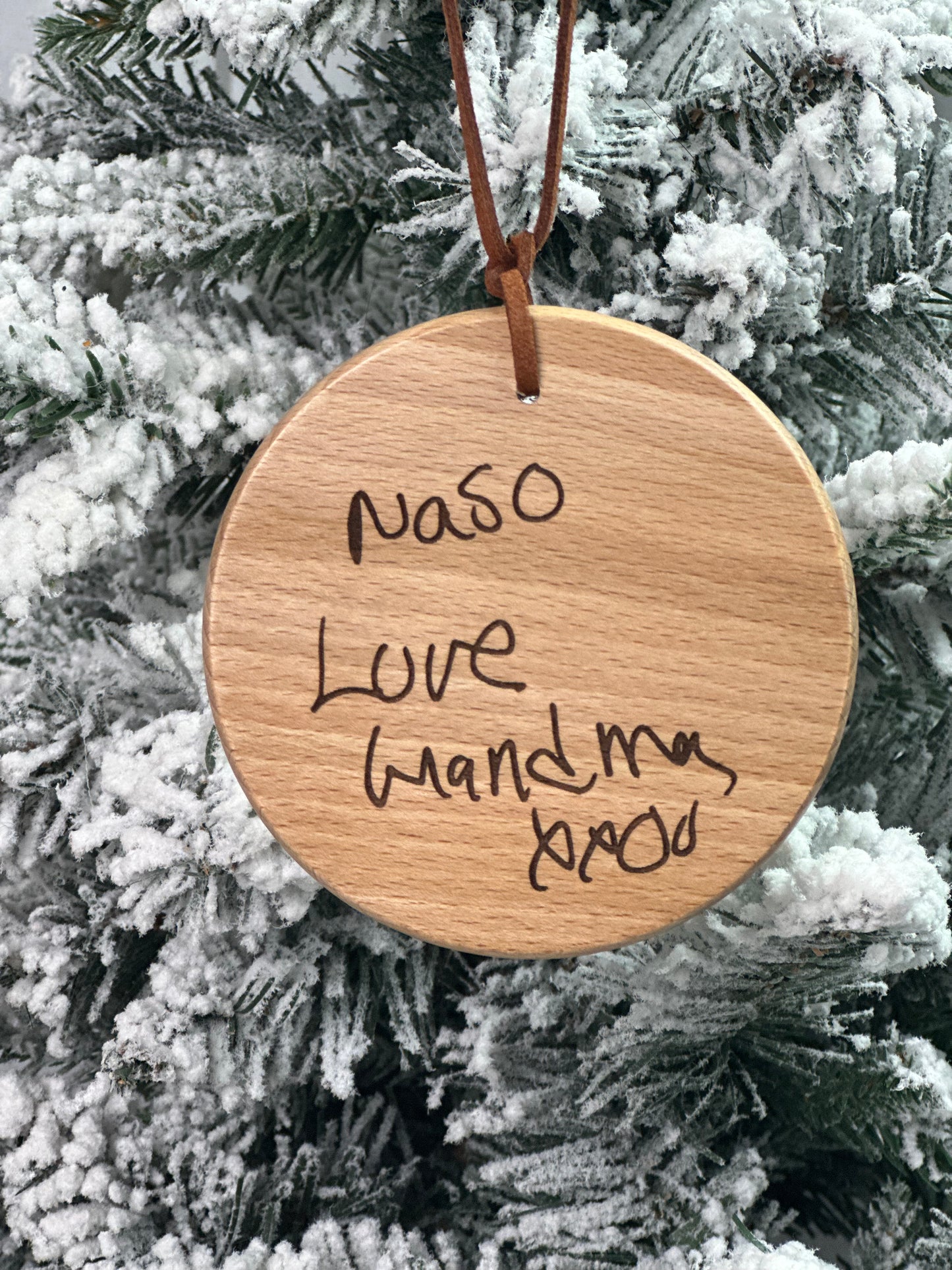 Handwritten Wooden Ornament