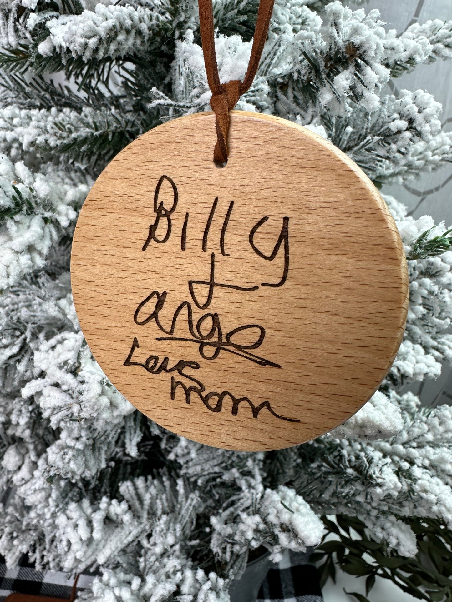 Handwritten Wooden Ornament